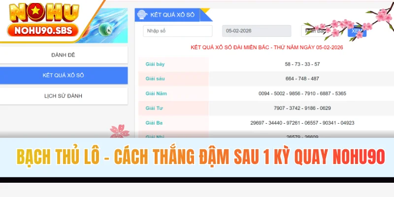 Bạch Thủ Lô - Cách Thắng Đậm Sau 1 Kỳ Quay Số Tại NOHU90