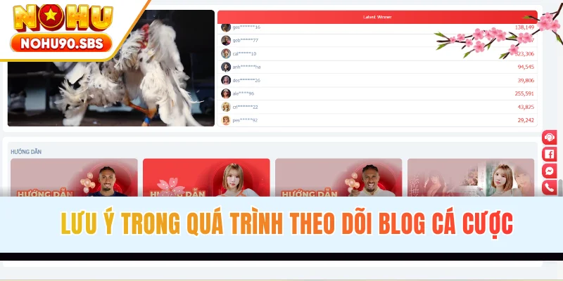 Lưu ý trong quá trình theo dõi blog cá cược